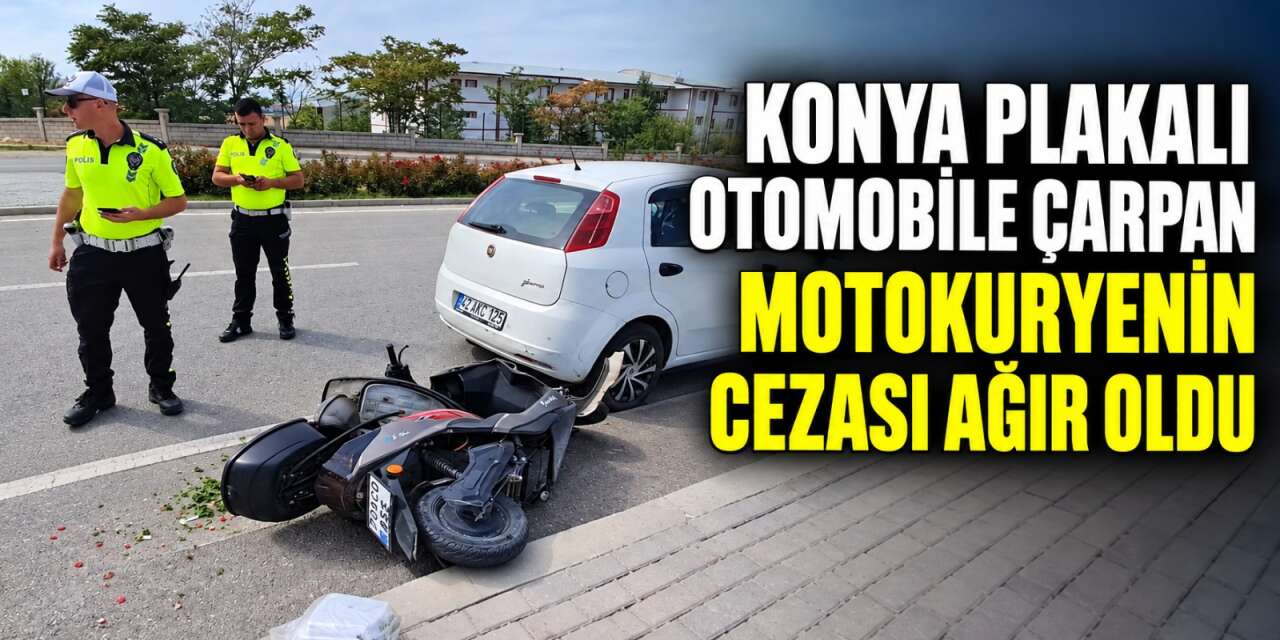 Konya plakalı otomobile çarpınca gerçek ortaya çıktı! 21 bin TL ceza yedi