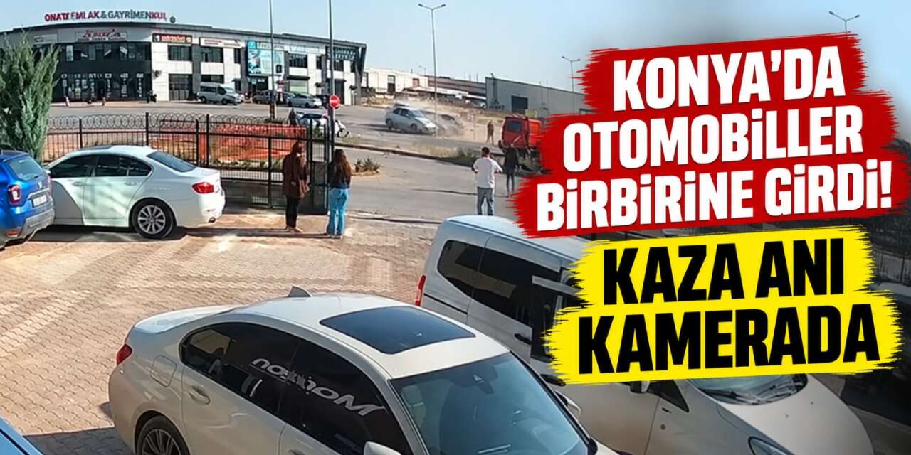 Konya’nın merkezinde iki otomobil çarpıştı! 1 kişi yaralandı