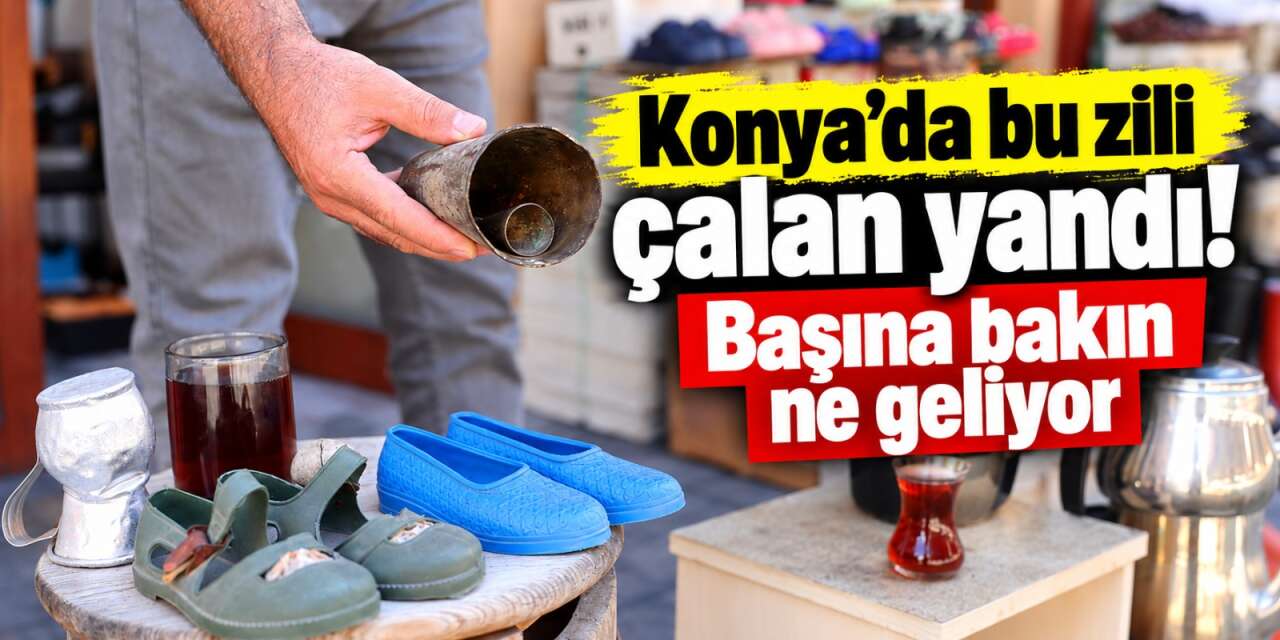Konya’da çarşı esnafından ilginç gelenek! Zilin sesini duyan oraya koşuyor