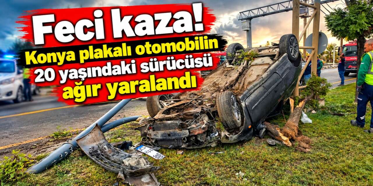 Konya plakalı otomobil takla attı! Muhammed Efe Canbaz’ın durumu ağır