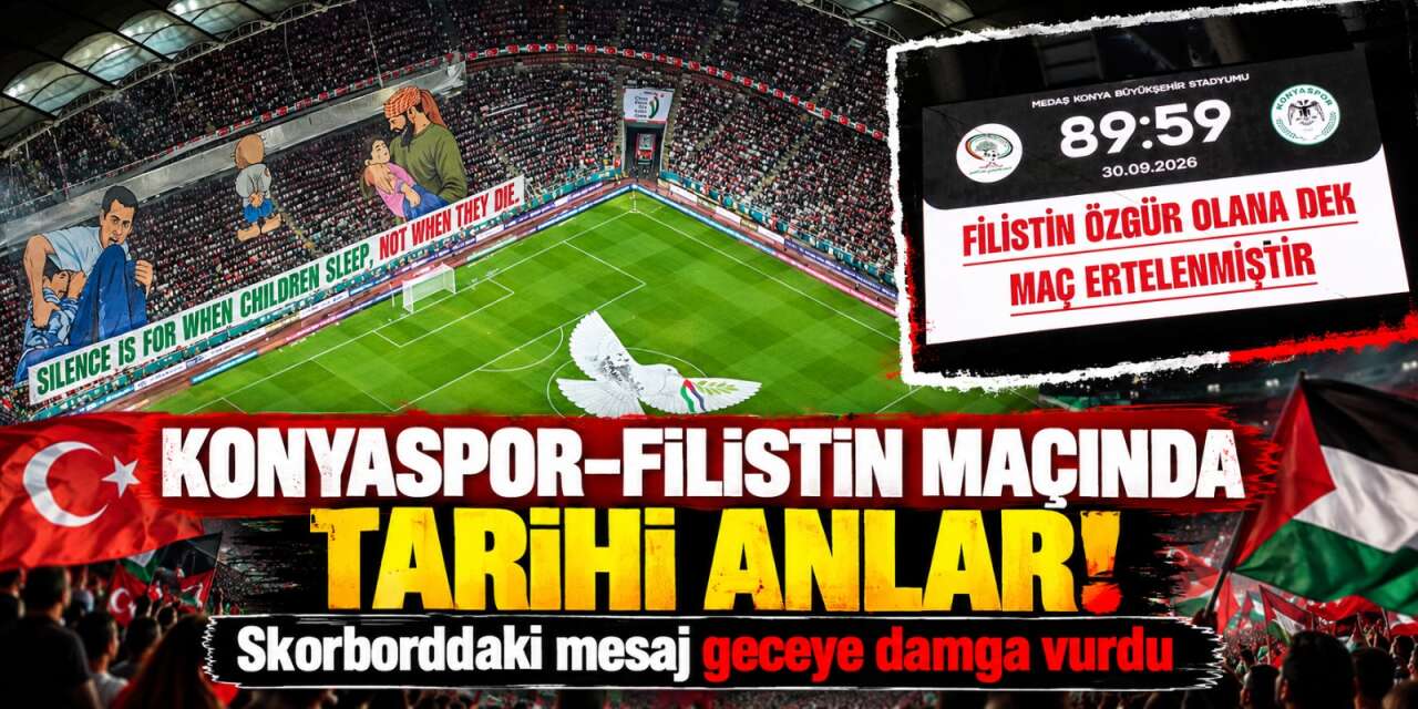 Konya’da skorun önüne geçen gece! Binler Filistin için tek yürek oldu