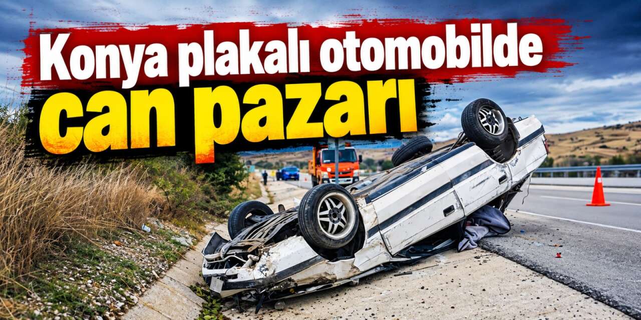 Konya yolunda korkutan kaza! Otomobil 150 metre sürüklenip takla attı