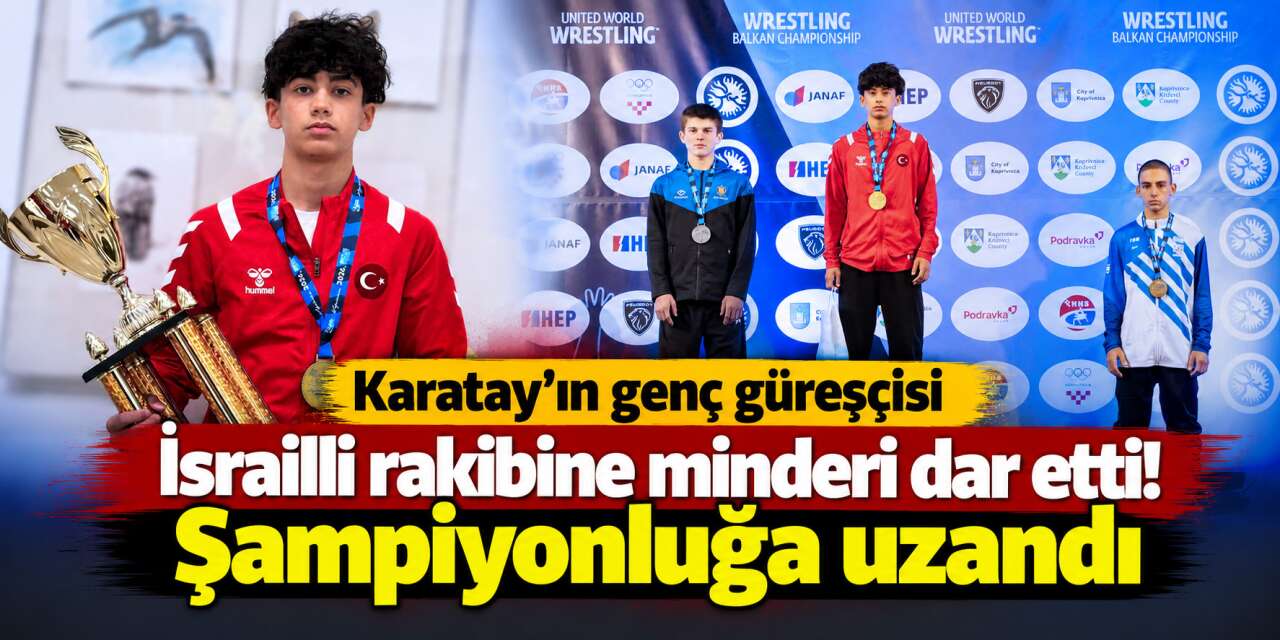 Konya’nın genç güreşçisi İsrailli rakibini mindere gömdü