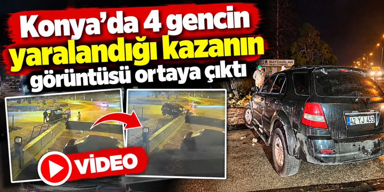Konya’daki cip kazasının görüntüleri ortaya çıktı! Duvara böyle çarptı