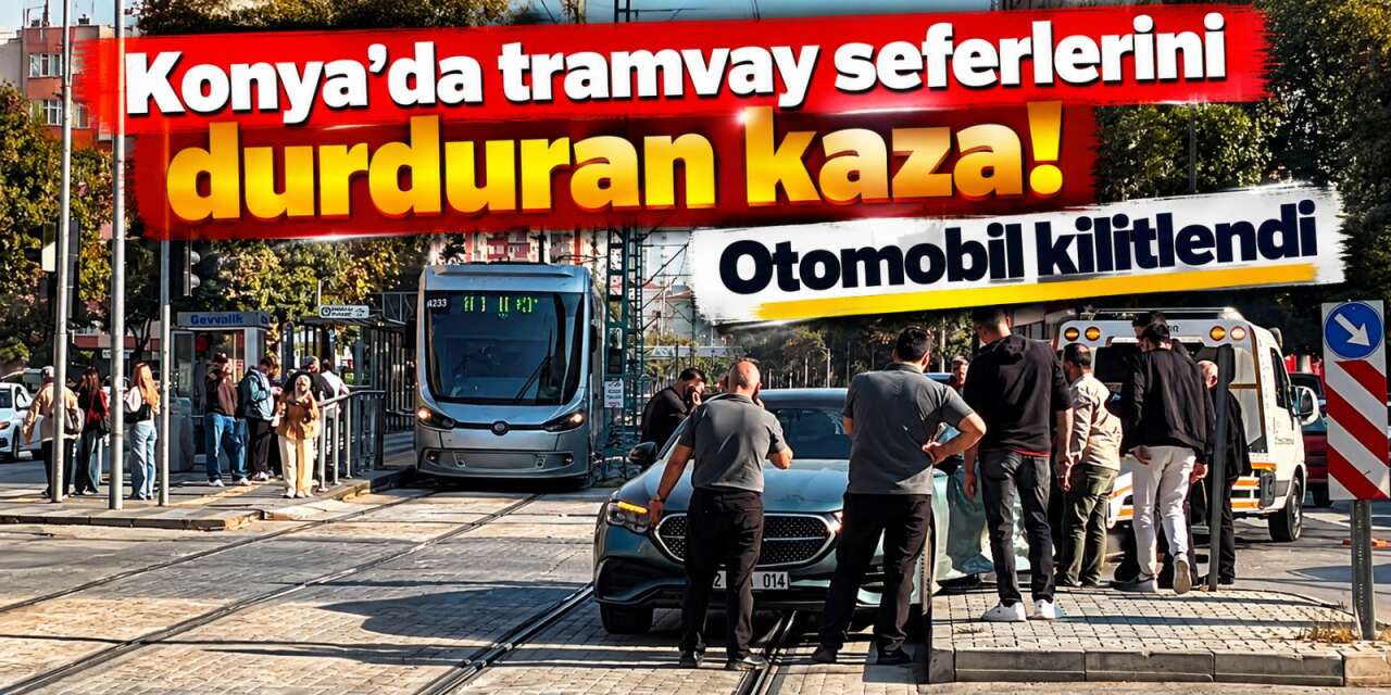 Konya’da kaza yapan otomobil kendini kilitledi, devreye “ahtapot çekici” girdi