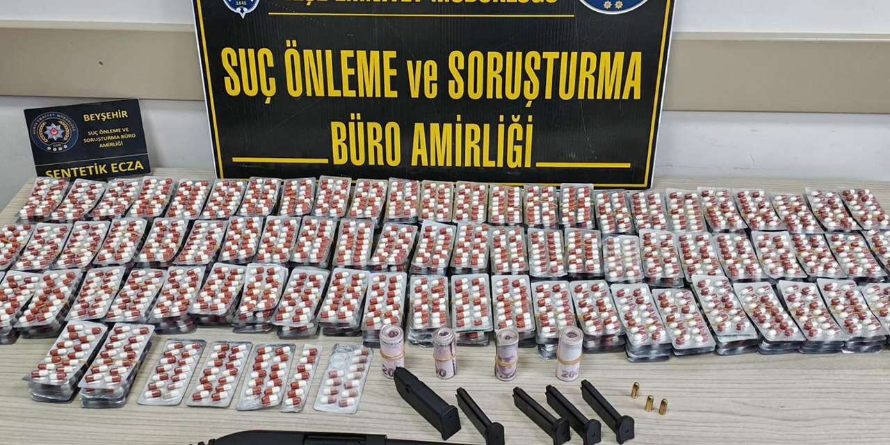 Konya’da binlerce uyuşturucu hap yakalandı! 5 şüpheli gözaltında