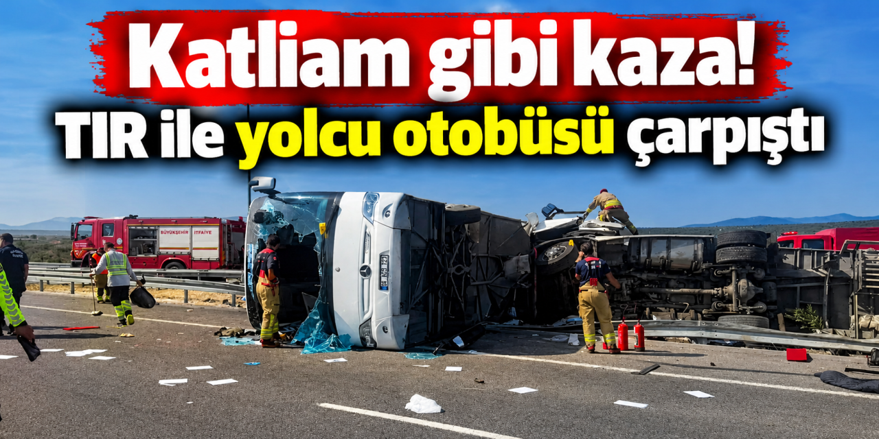 Yolcu otobüsü ile TIR çarpıştı! Çok sayıda ölü ve yaralı var