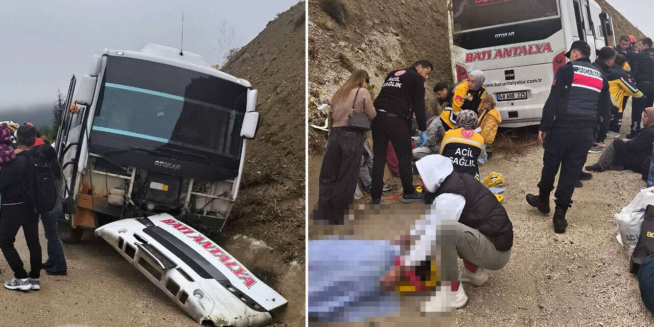 Turistleri taşıyan midibüs şarampole uçtu! 9 yaralı