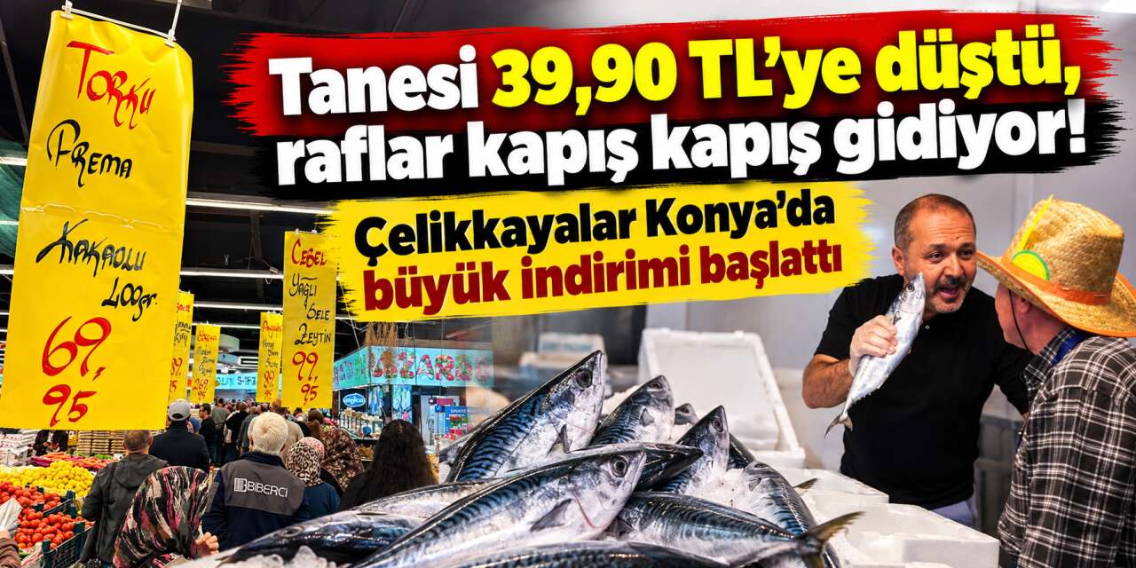 Palamut fiyatını duyan Konya’nın zincir marketine akın etti