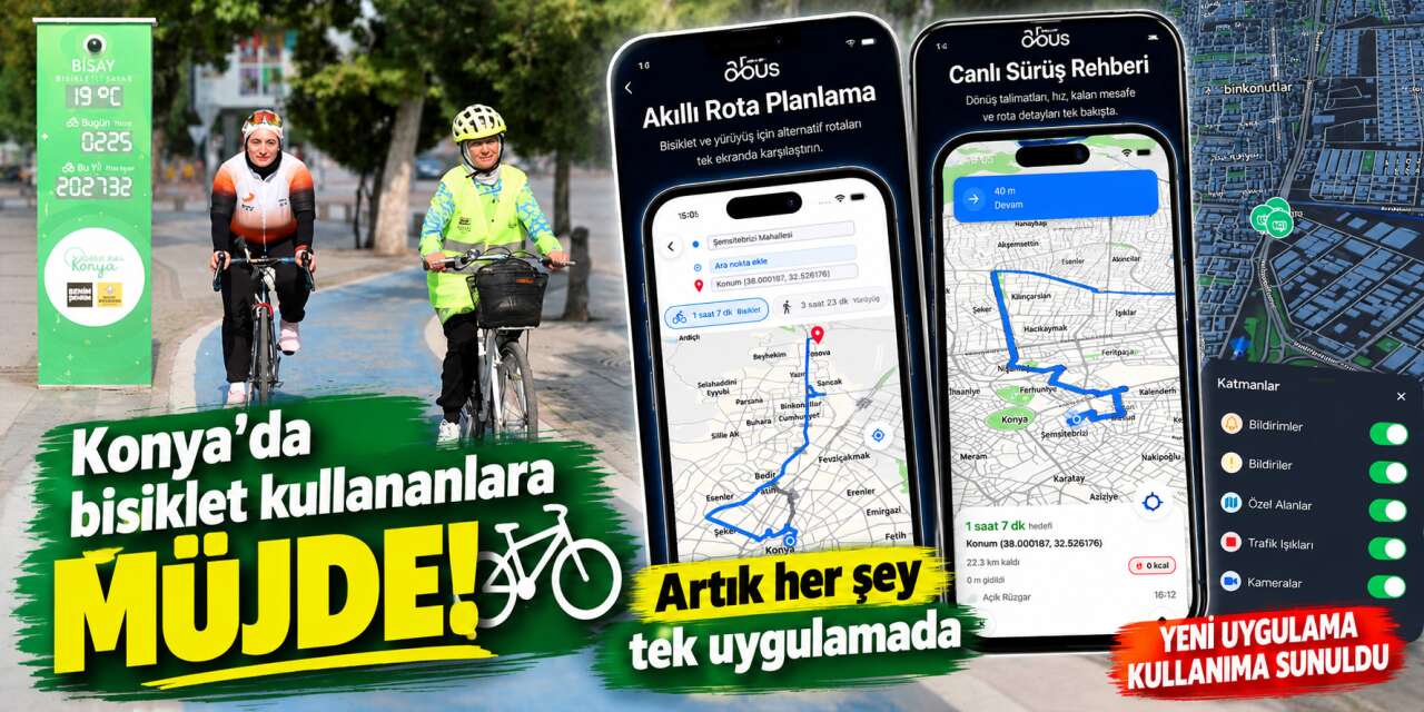Konya'da bisikletlilerin hayatını kolaylaştıracak! ABUS kullanımda