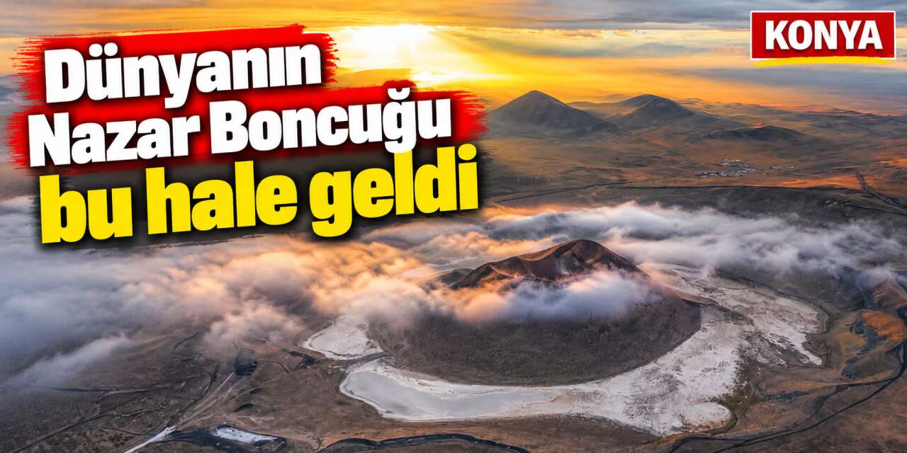 Konya'da dikkat çeken manzara! Meke Gölü kayboldu
