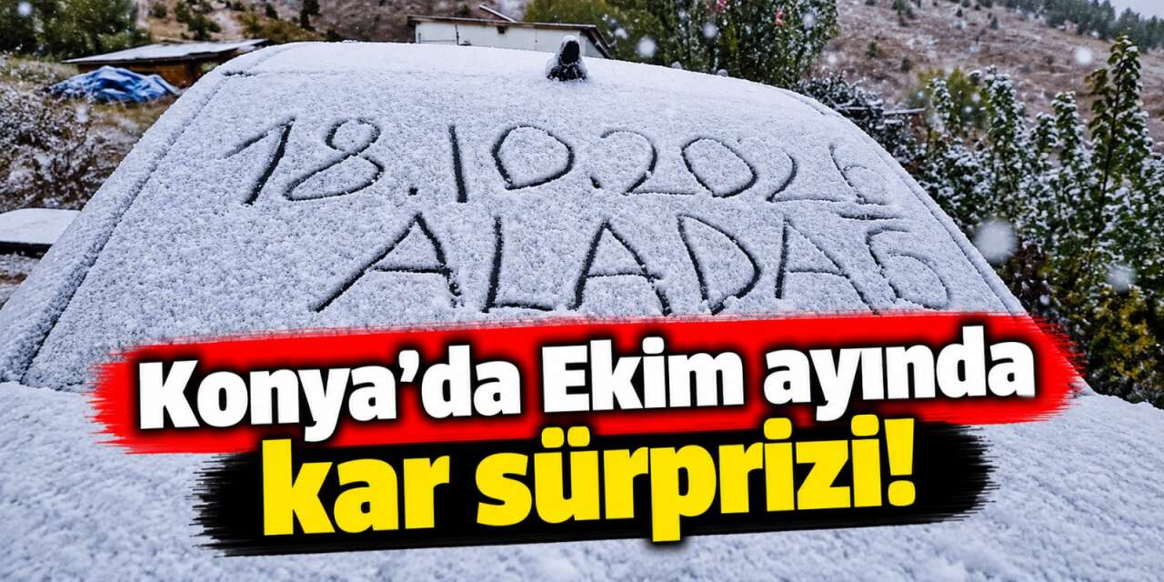 Konya’da kış kendini gösterdi! Derbent’e mevsimin ilk karı düştü