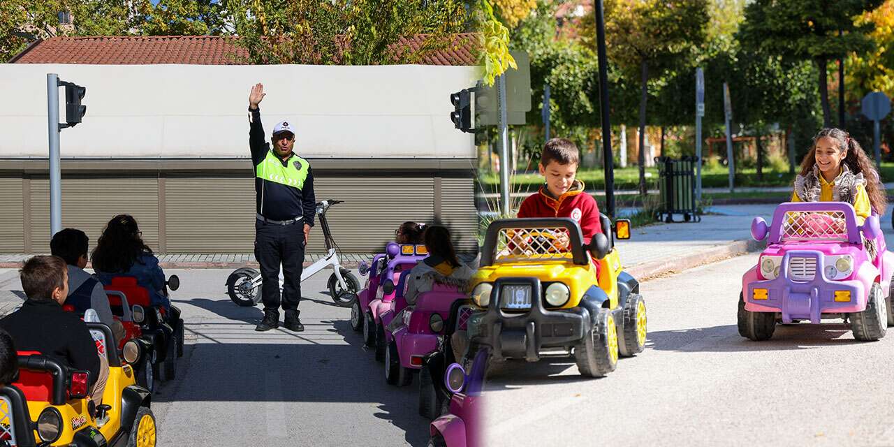 Selçuklu’da çocuklar trafik kurallarını uygulamalı eğitimle öğreniyor