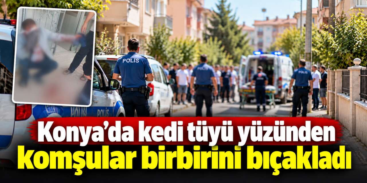 Konya’da kedi tüyü silkeleme kavgası! 2 komşu birbirini bıçakladı