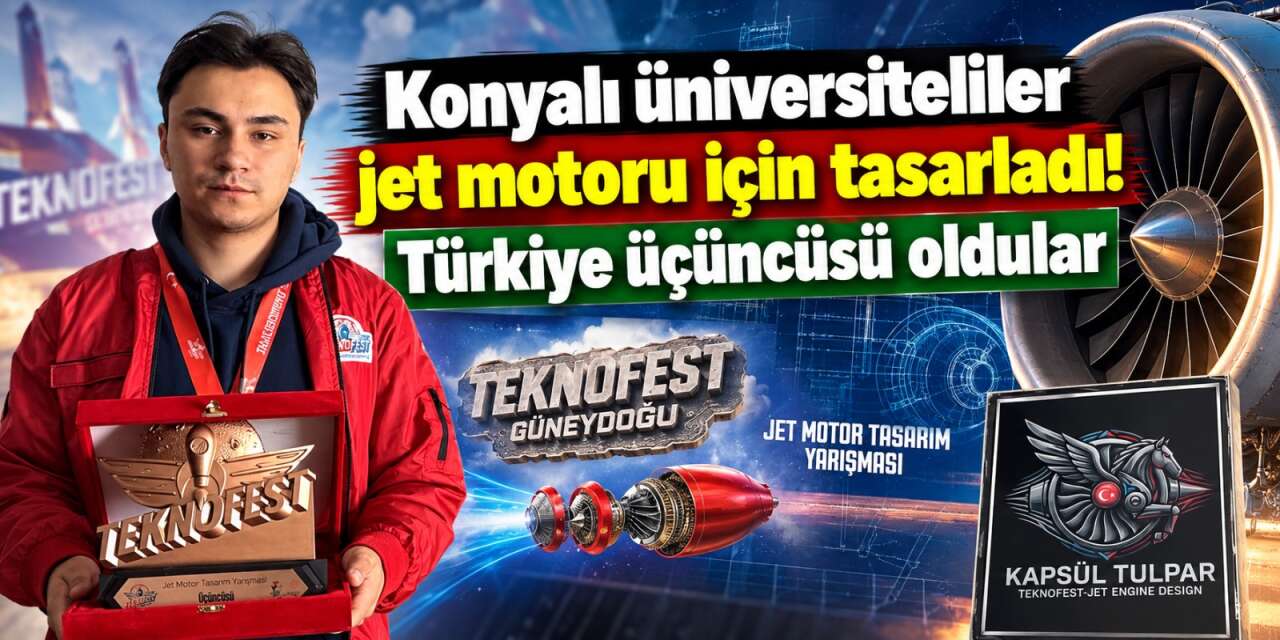 Konya’da 5 üniversiteliden yerli motor teknolojisine katkı sağlayan tasarım