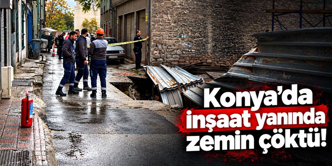 Konya'da yol çöktü, borular patladı! Ekipler alarma geçti
