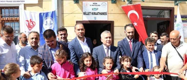 KOP İdaresi'nin desteğiyle camide Millet Kıraathanesi açıldı