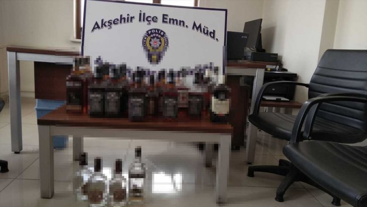 Akşehir'de kaçak içki operasyonu