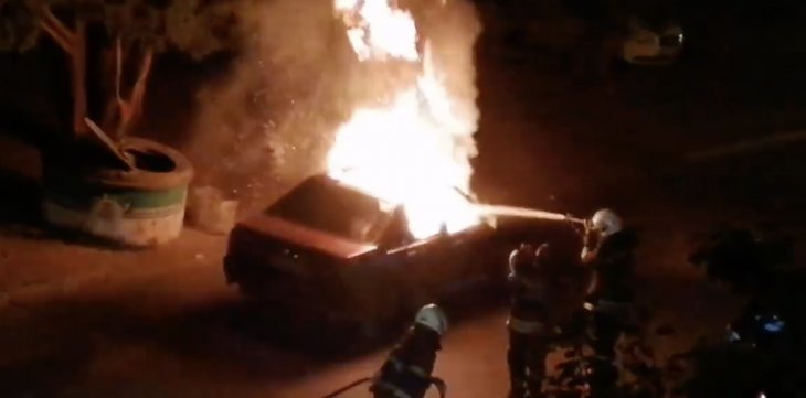 Konya’da korkutan yangın! Otomobil alevler içinde kaldı