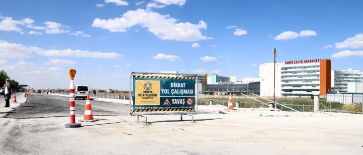 Açılışa hazırlanan Konya Şehir Hastanesi'nin ana giriş yolu tamamlandı