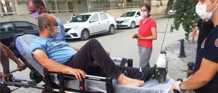 Konya'da ayağına şiş saplanan kişi hastanelik oldu