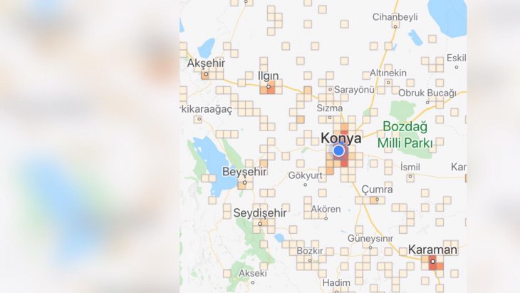 İşte Konya’daki taşra ilçelerin vaka durumu! Haritada 11 ilçe dikkat çekiyor
