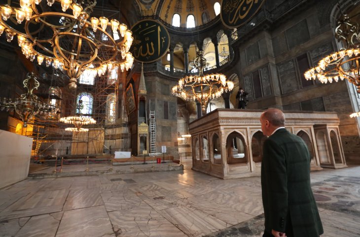 Cumhurbaşkanı Erdoğan'dan dikkat çeken Ayasofya Camii paylaşımı