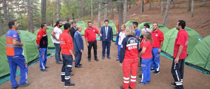 Konya'da sağlığın gönüllü kahramanları tatbikat yaptı