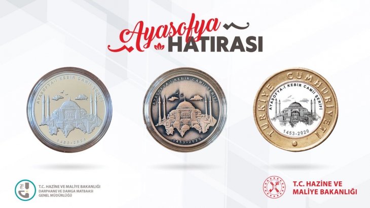 Ayasofya Camii hatırası özel para basıldı! Bakan Albayrak paylaştı