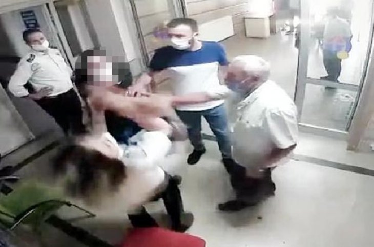 Kadın ziyaretçi, hastanenin kadın güvenlikçisine saldırdı