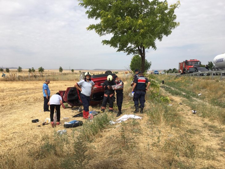 Konya’da tatil yolunda kaza! 4 kişilik aile ölümden döndü