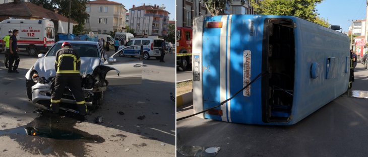 İşçi servisi kaza yaptı! Çok sayıda yaralı var