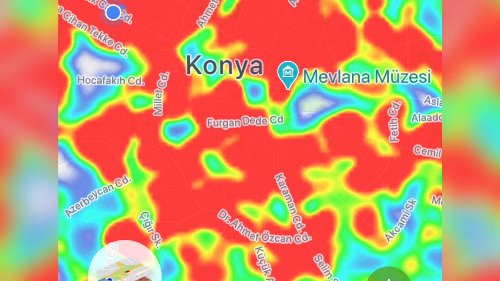Konya’nın yoğunluk haritası giderek kırmızıya dönüyor! Bölge bölge kent merkezinde son durum