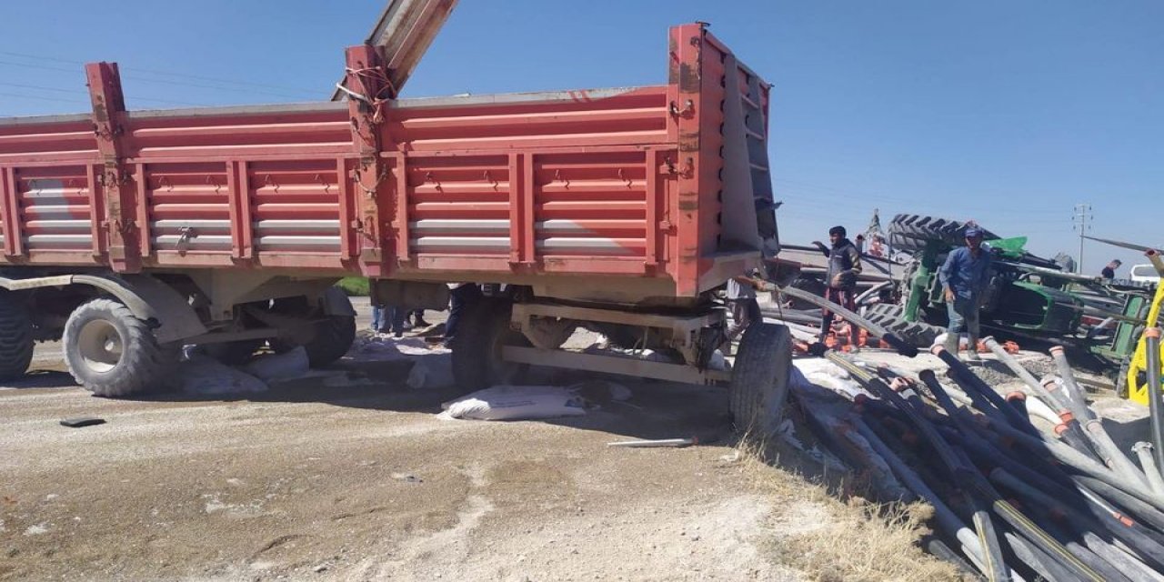 Konya’da TIR, traktörle çarpıştı: 2 yaralı