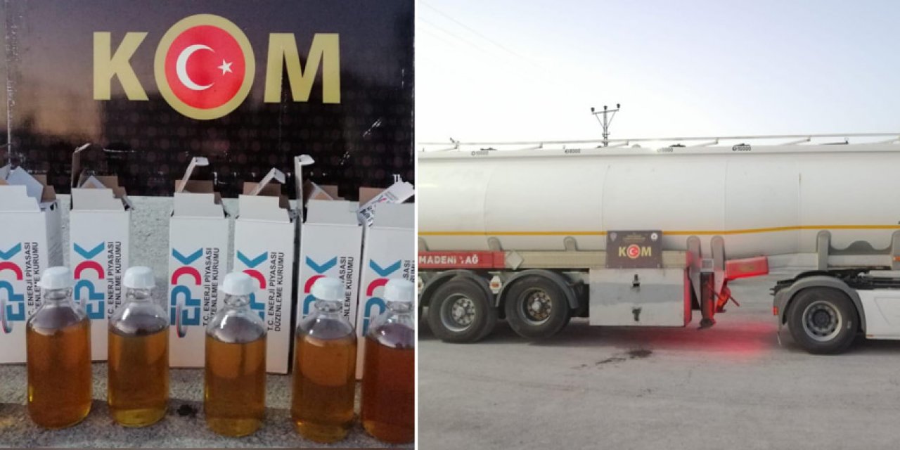 Konya'da iki tırda 38 bin 500 litre kaçak akaryakıt ele geçirildi