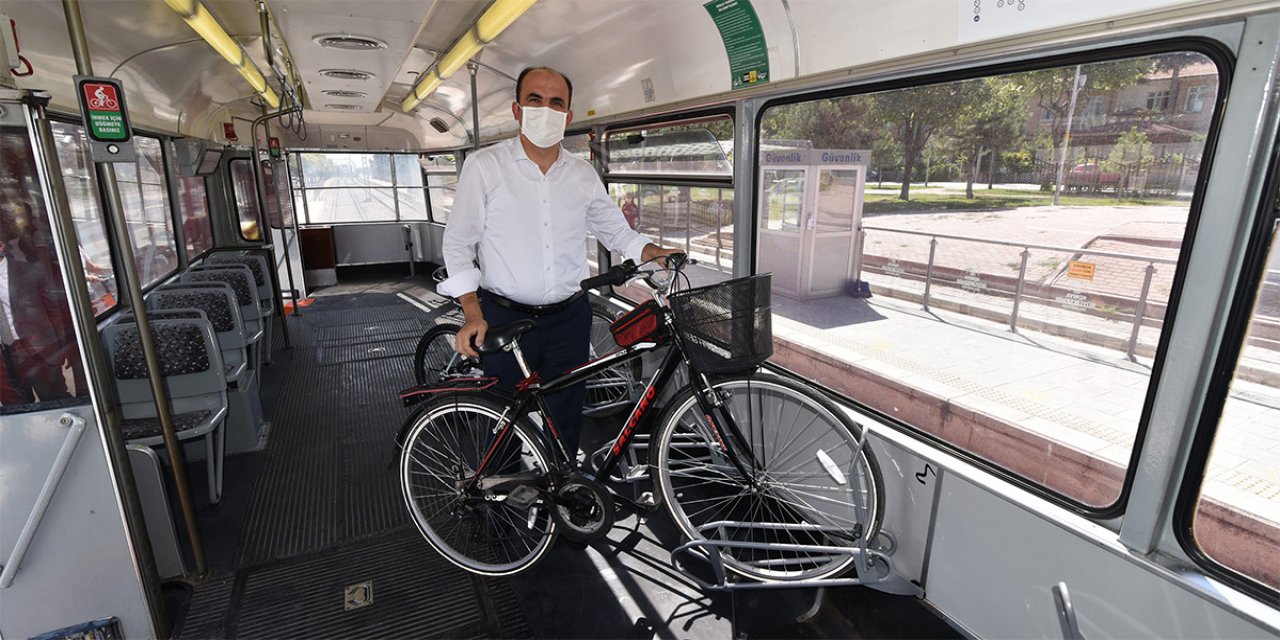 Bisiklet şehri Konya’da bisikletli tramvay dönemi başladı