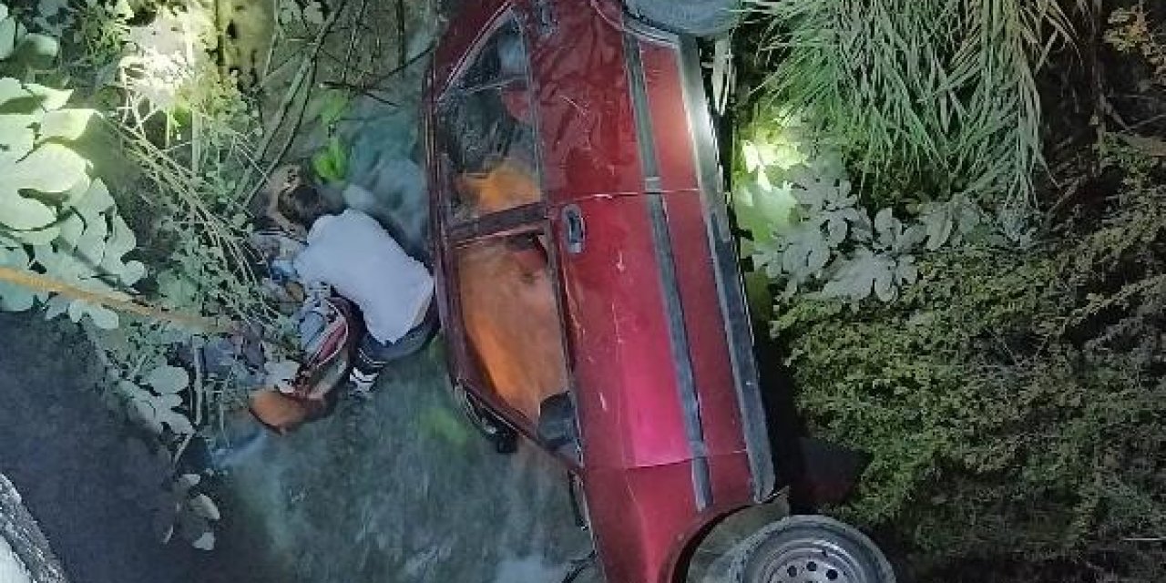 Otomobil sulama kanalı düştü: 1 ölü, 2 yaralı