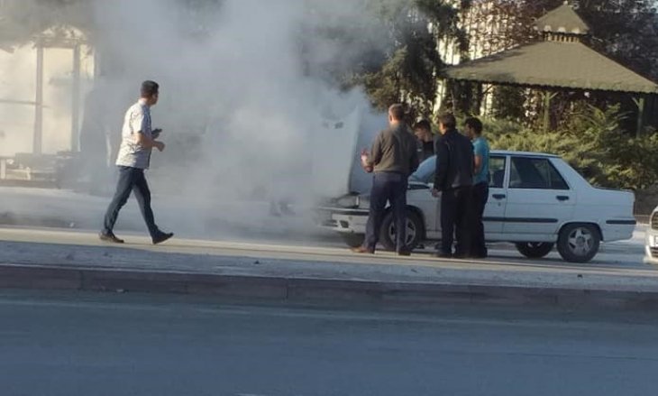 Konya’da otomobil yangını