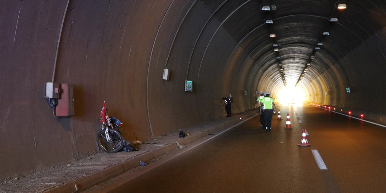 Tünelde feci kaza! Kamyonun çarptığı bisiklet sürücüsü hayatını kaybetti