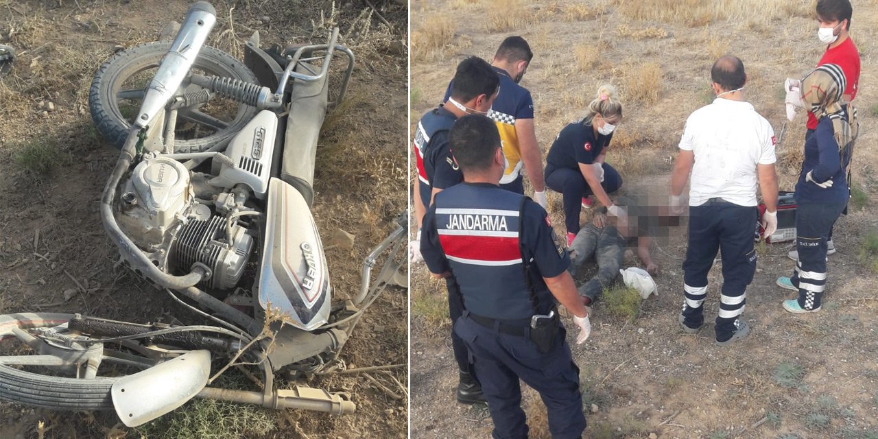 Konya'da trafik levhasına çarpan motosikletli genç hayatını kaybetti