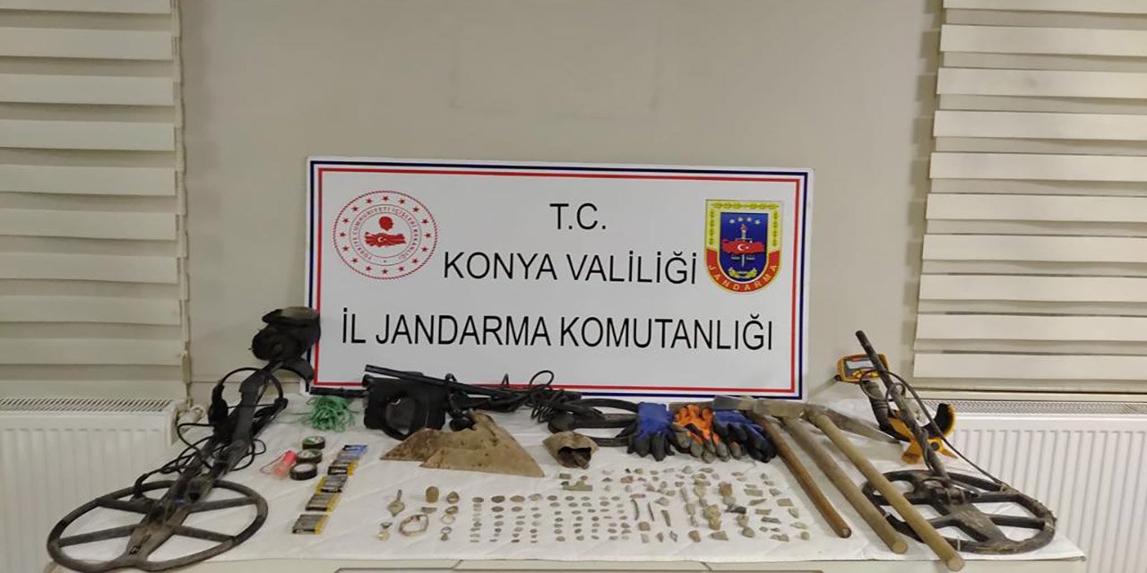 Konya’da kaçak kazı yaptığı iddia edilen 3 kişi yakalandı