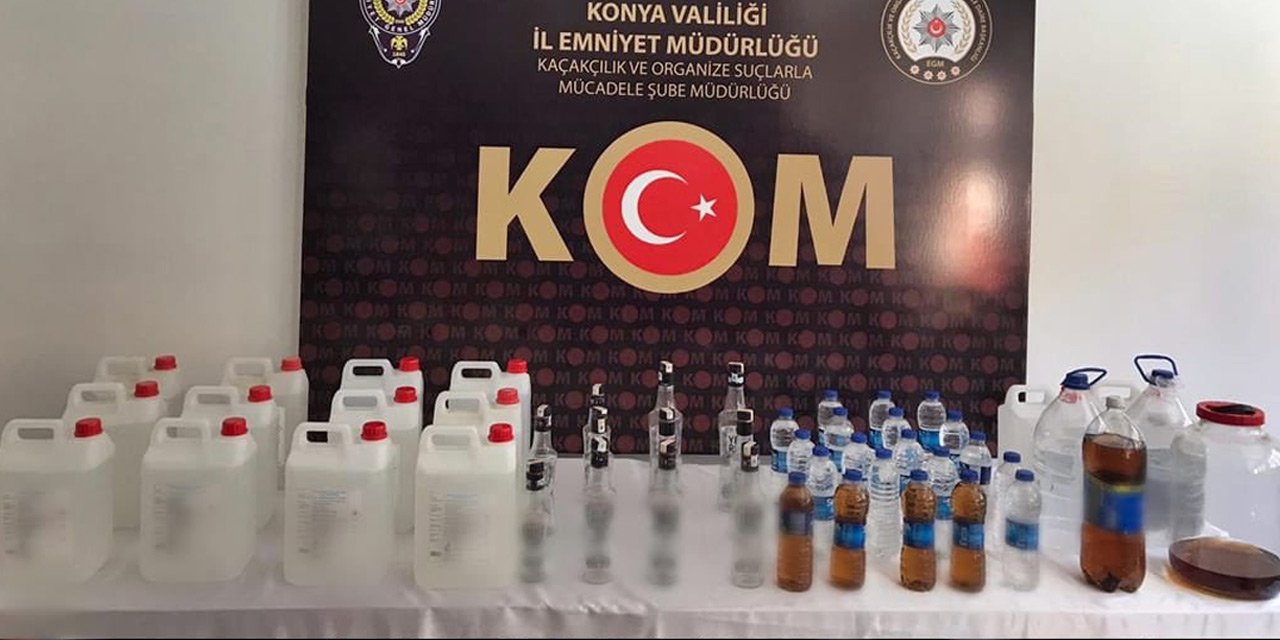 Konya'da sahte içki ve binlerce uyuşturucu hap ele geçirildi