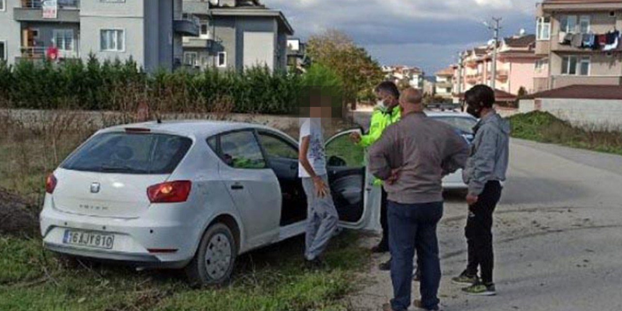 13 yaşındaki çocuk sürücü otomobille kaza yaptı