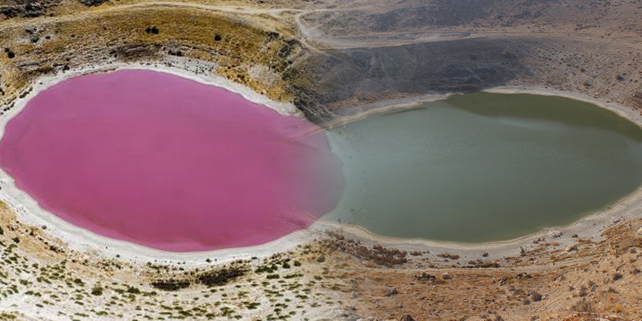 Konya'daki gölün rengi 2 ayda değişti