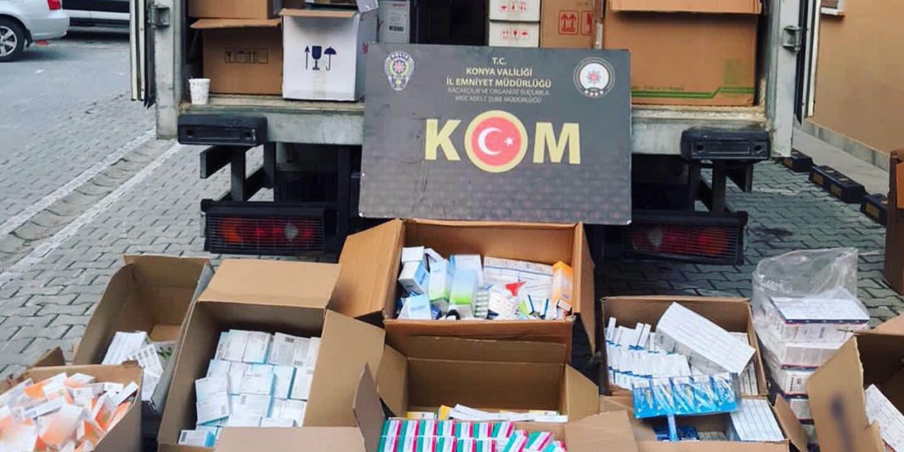 Konya’da koliler dolusu kaçak ilaç ele geçirildi