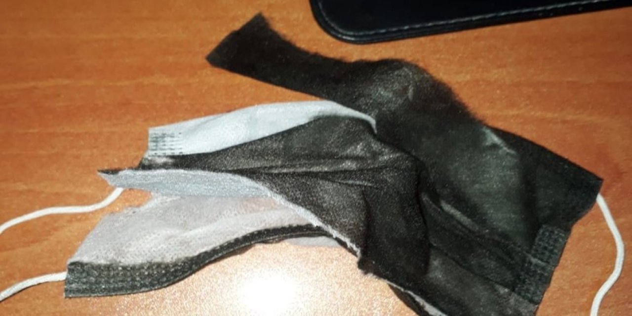 Polis merkezinde ifade vermek için bekleyen şahsın maskesinin içinden esrar çıktı