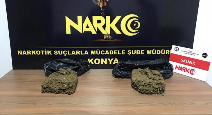 Konya’da uyuşturucu operasyonu! 2 kilogram “Skunk” ele geçirildi