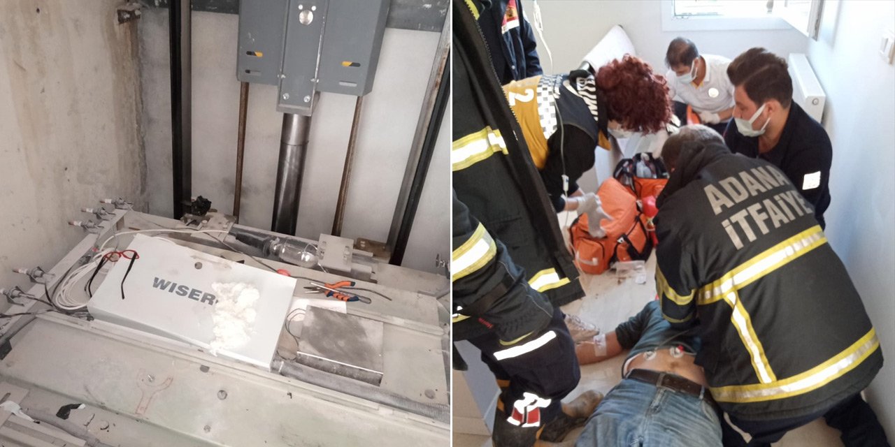 Asansör boşluğunda kabinle duvar arasında sıkışan işçi ağır yaralandı