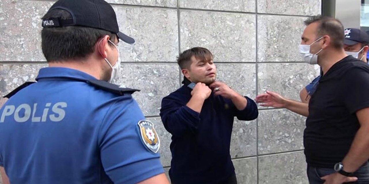 Polise kafa tutup, "Bana teşkilatın numarasını verin" diyen kurye bu kez bekçilere saldırdı