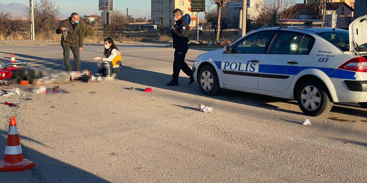 Konya’da feci kaza! Motosikletteki 2 kişi ağır yaralandı